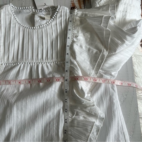 Ted Baker Silais Double Frill Cotton Blouse Ivory Size 1 US 2 - Picture 12 of 14